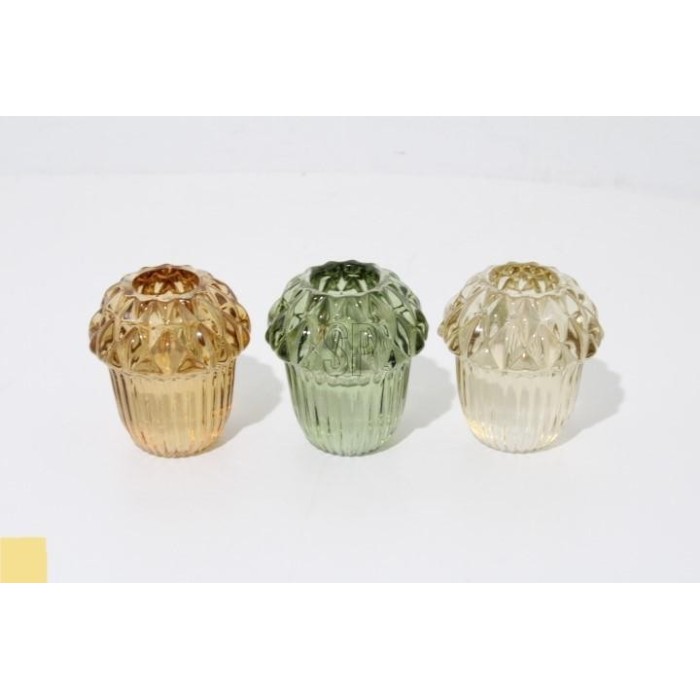 CANDELIERE VETRO 5X6CM 3ASS